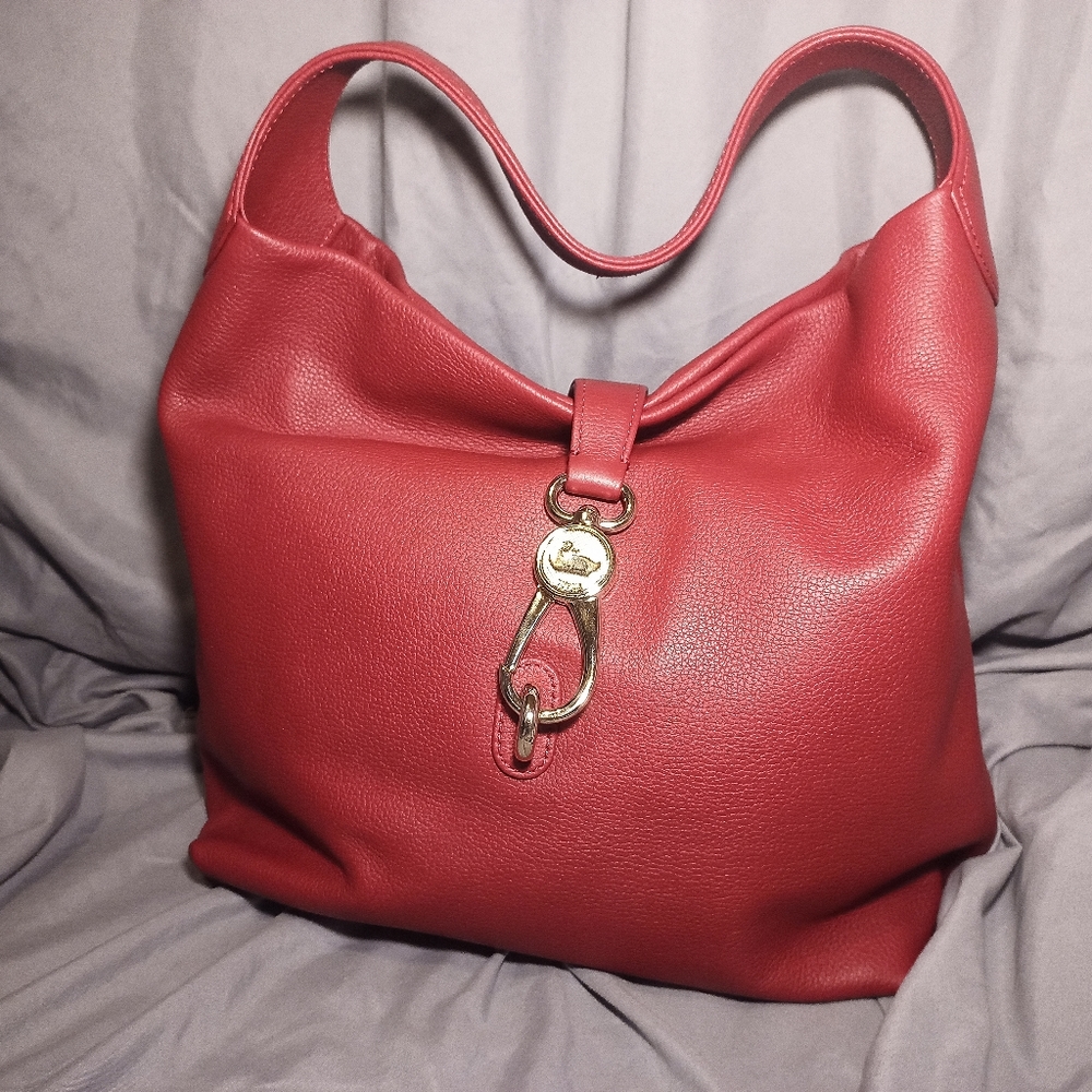 Dooney and Bourke Logo Lock Shoulder Bag, Cranberry